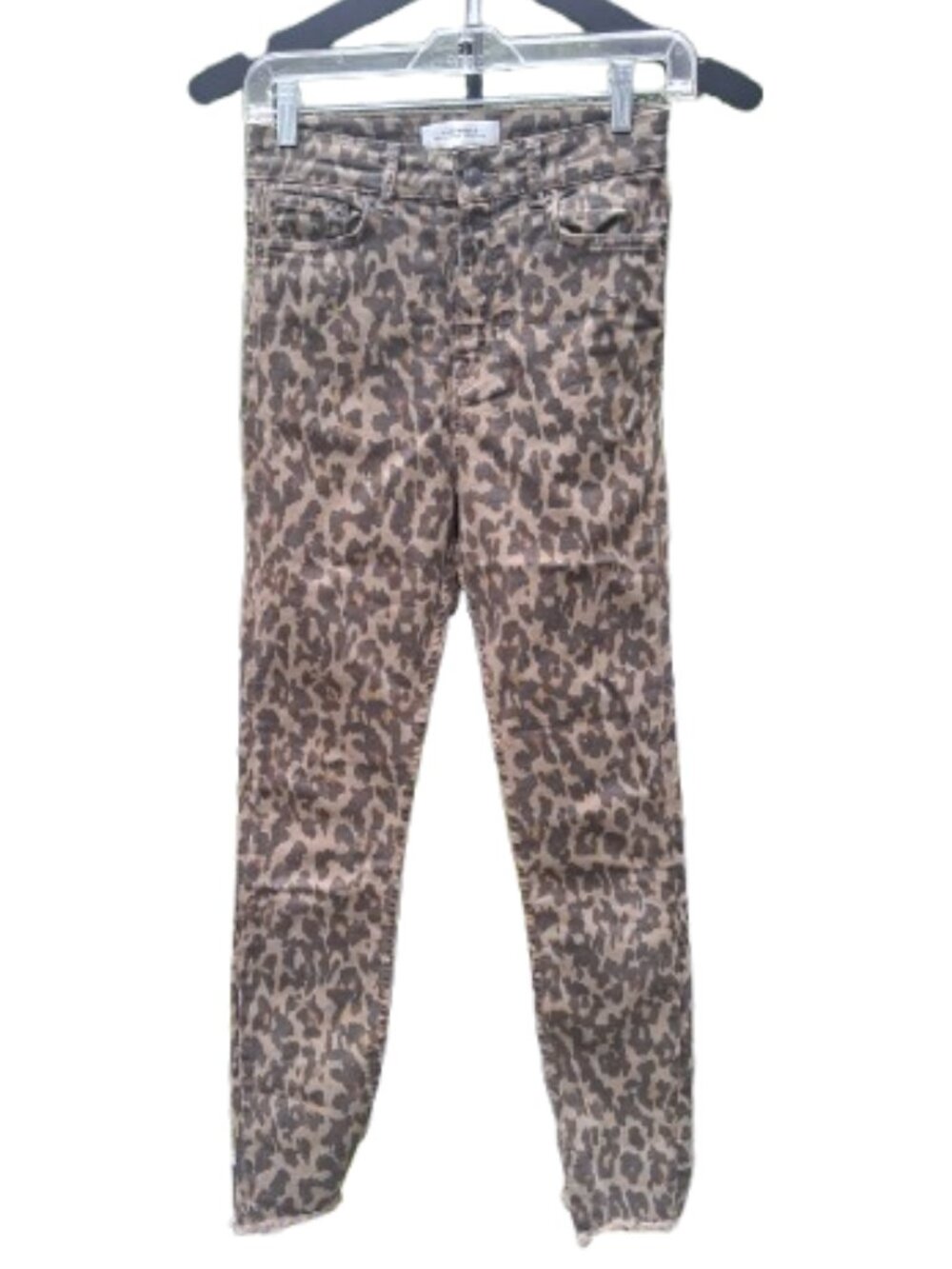 ZARA Green Leopard Print Skinny High Rise Ankle Jeans - Size 4